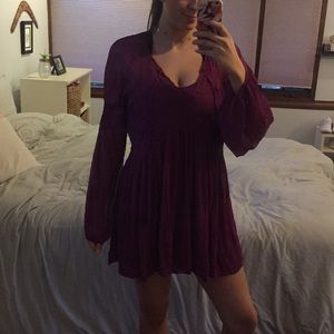 Free People Purple Mini Dress Size Medium Flowy